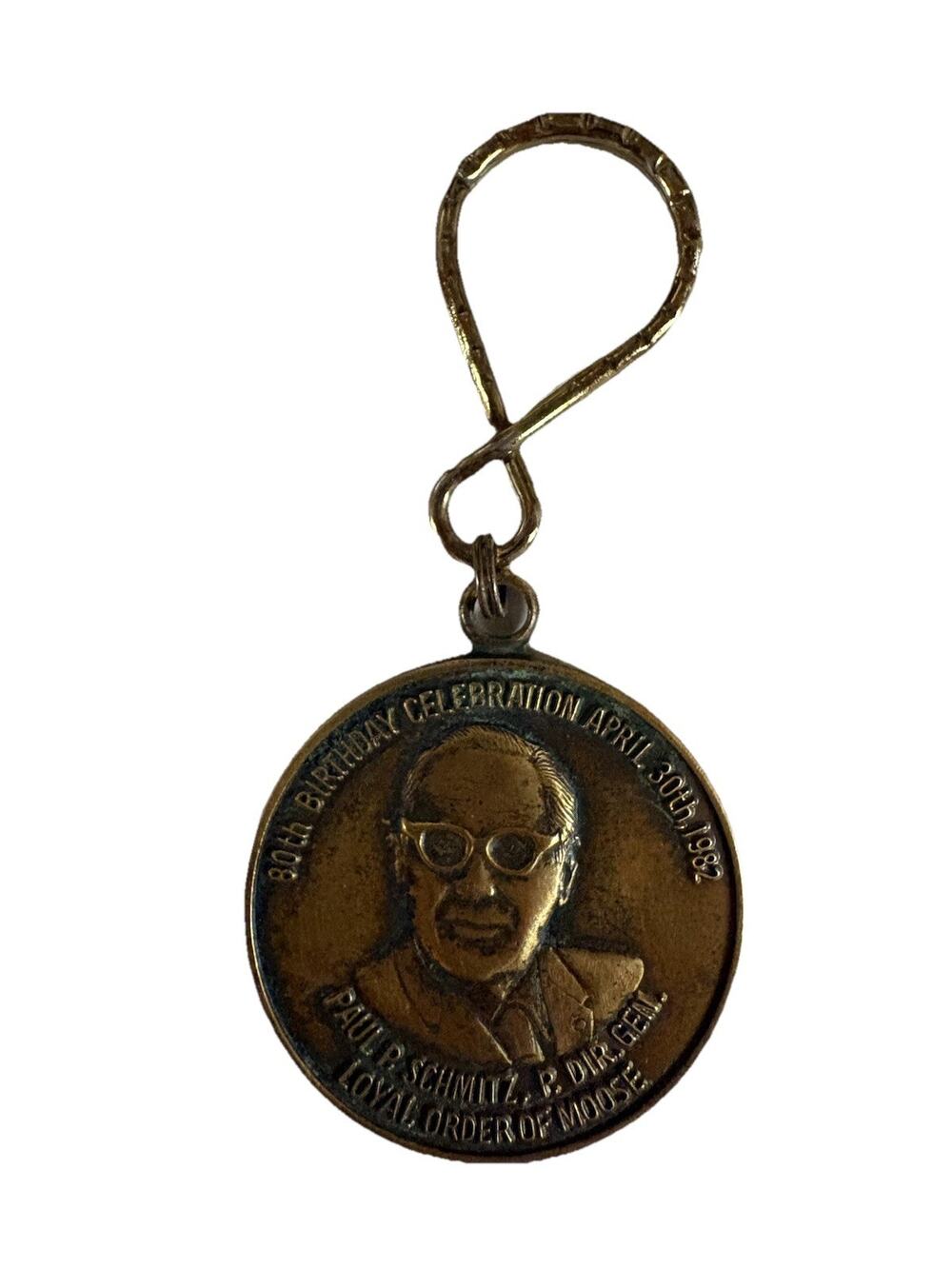 Loyal Order of Moose Paul Schmitz 80th Birthday Celebration Keychain